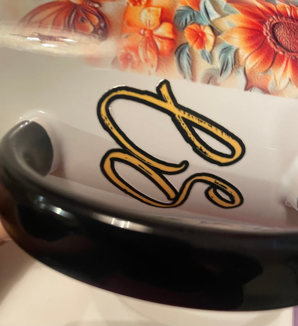 SJ Sunflower Days Mug w/ German Organic Edible Sunflower Petals Plus Tea Infuser